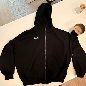 Comfrt Men's Black Zip Up Sweater